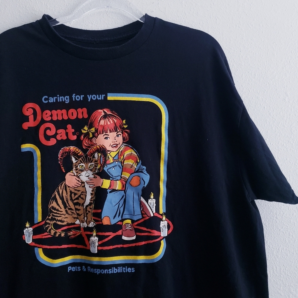 Steve Rhodes Demon Cat T-Shirt - Picture 2 of 5